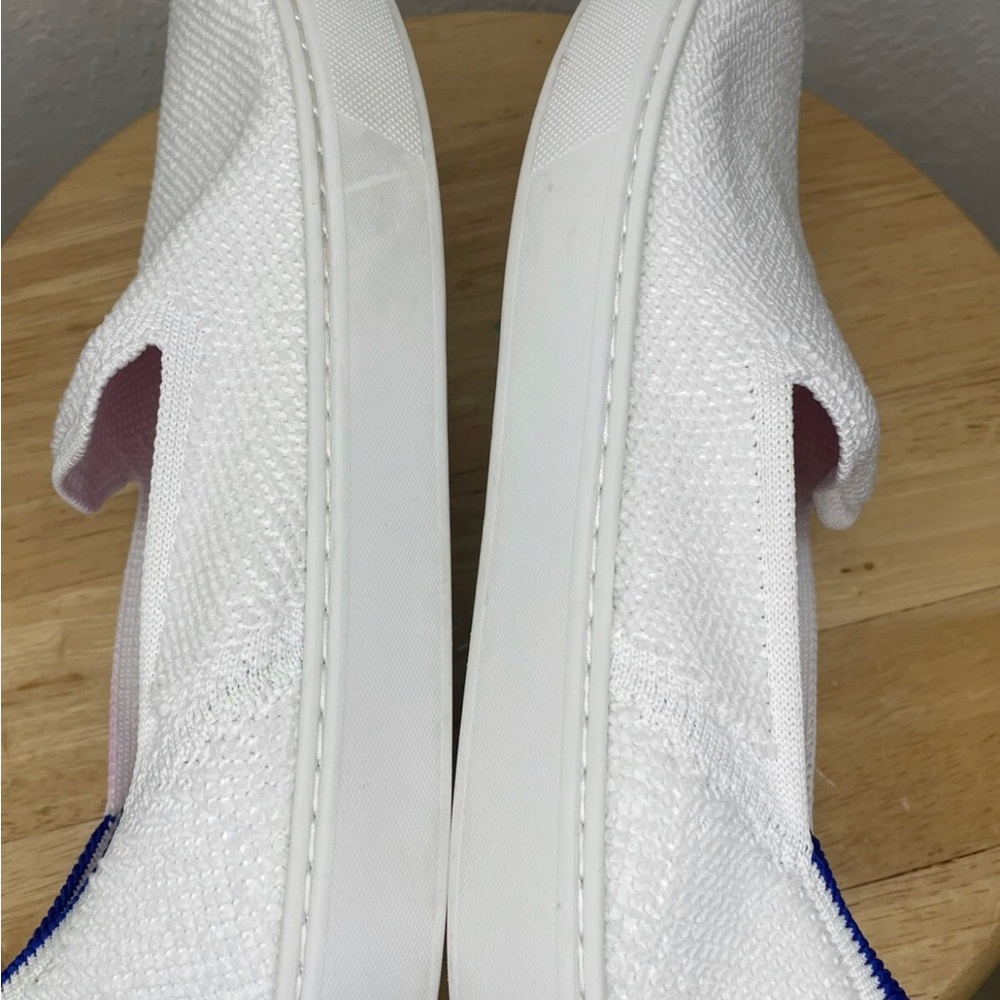 Rothy's White Slip-On Sneakers with Blue Trim size 8 - Picture 7 of 9